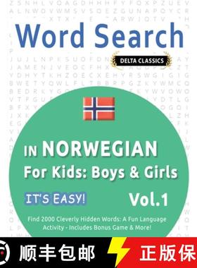 预订 Word Search in Norwegian for Kids: Boys & Girls - It's Easy! Vol.1 - Delta Classics - Find 2000 ... [9798349005114]