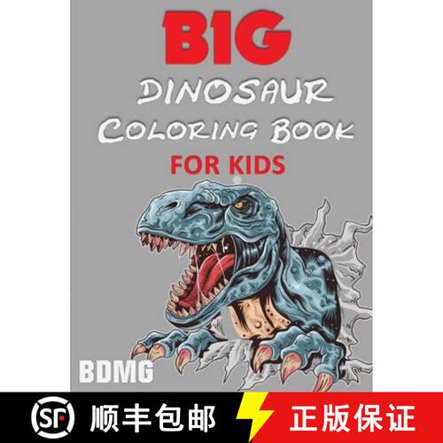 【3-4周达】Big Dinosaur Coloring Book for Kids (100 Pages) [9781952524622]