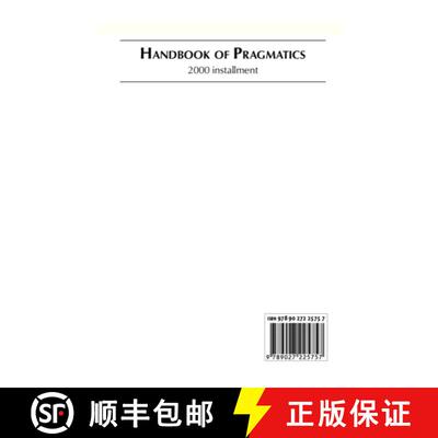 【3-4周达】Handbook of Pragmatics: 2000 Installment [9789027225757]