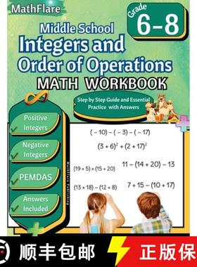 预订 Integers and Order of Operations Math Workbook 6th to 8th Grade: Middle School Integers Workbook... [9798869374905]