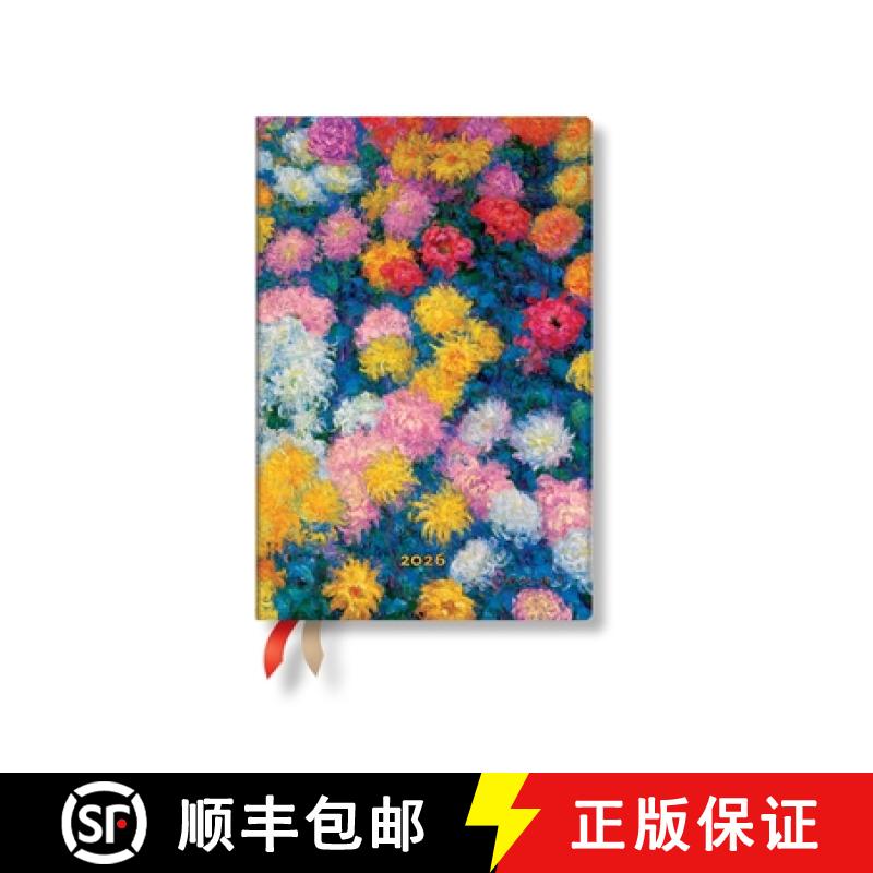 【3-4周达】Paperblanks 2026 Monet's Chrysanthemums Monet's Chrysanthemums 12-Month Planner Mini Horiz... [9780349709864]