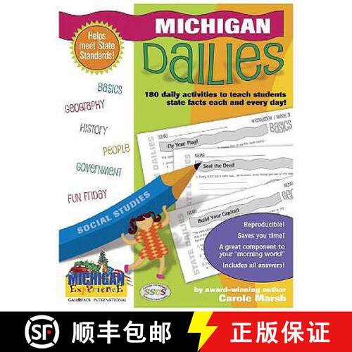【3-4周达】Michigan Dailies: 180 Daily Activities for Kids [9780635063045]