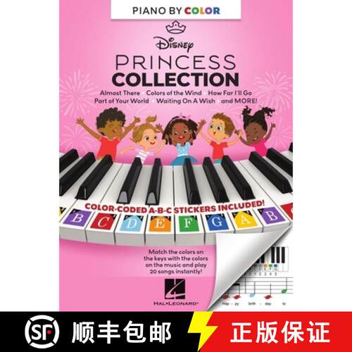 【3-4周达】Piano-By-Color - Disney Princess Collection Piano Sheet Music Songbook by Various Color Co... [9798350148985]
