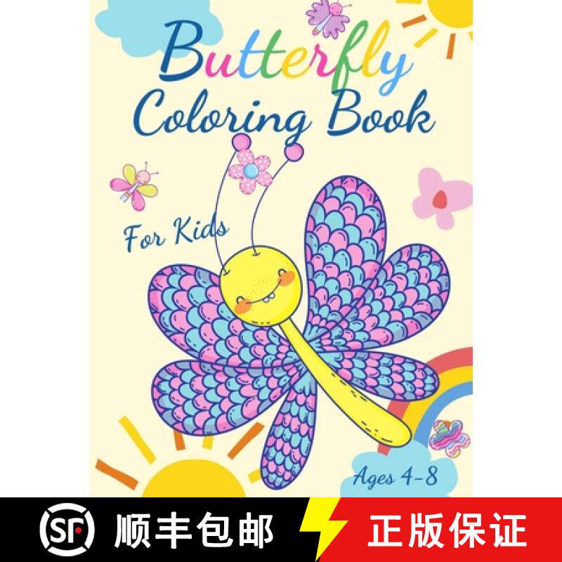 预订 Butterfly Coloring Book For Kids Ages 4-8: Adorable Coloring Pages with Butterflies, Large, Uniq... [9783986111205]