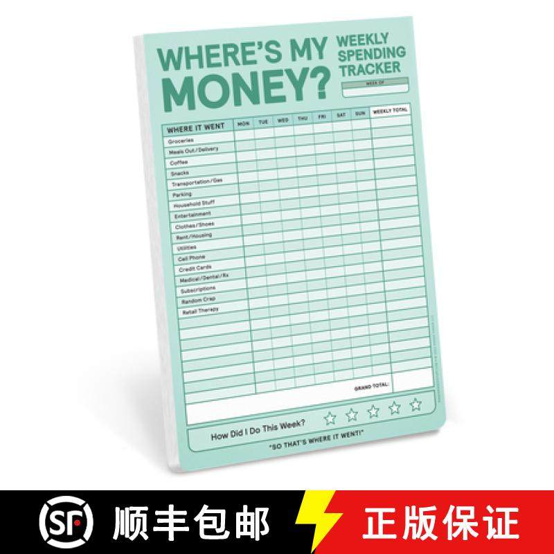 【3-4周达】Knock Knock Where's My Money Weekly Budget Tracker Pad (Pastel Version) [9781683493730]