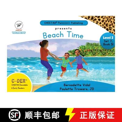 【3-4周达】C-DER (Cheetah Decodable & Early Readers) Set 7, Book 51, Beach Time [9798330339365]
