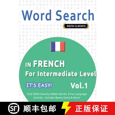 【3-4周达】Word Search in French for Intermediate Level - It's Easy! Vol.1 - Delta Classics - Find 20... [9798349006050]