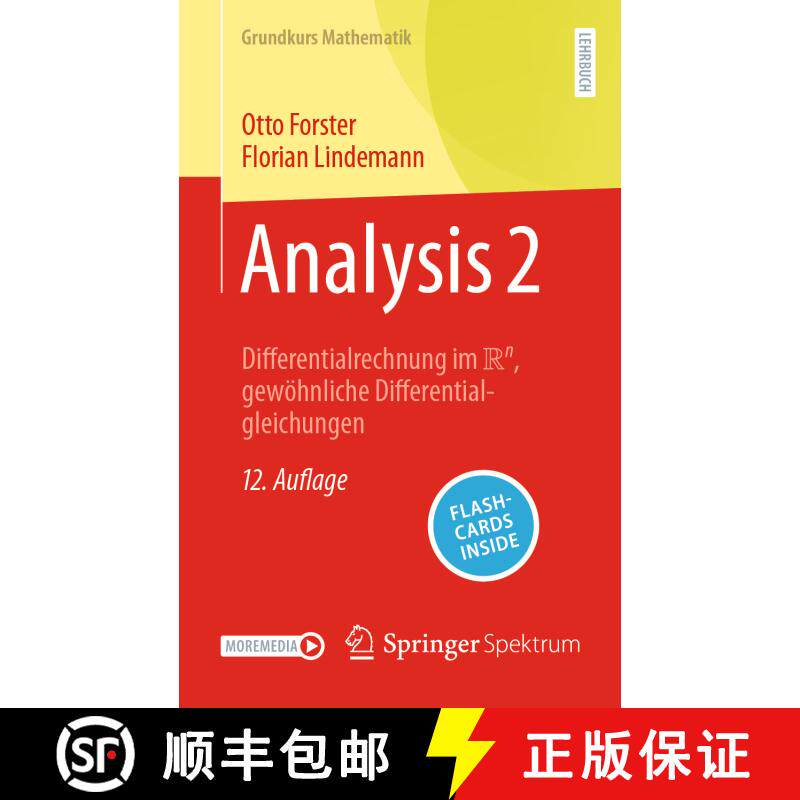 【3-4周达】Analysis 2: Differentialrechnung Im ℝⁿ, Gewöhnliche Differentialgleichungen (... [9783658458119] - 实物图