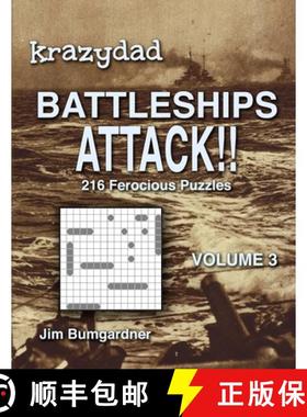 【3-4周达】Krazydad Battleships Attack!! Volume 3: 216 Ferocious Puzzles [9781946855213]