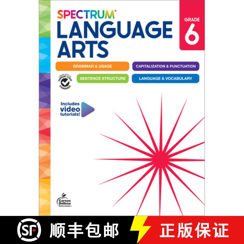 【3-4周达】Spectrum Language Arts Workbook, Grade 6 [9781483871400]