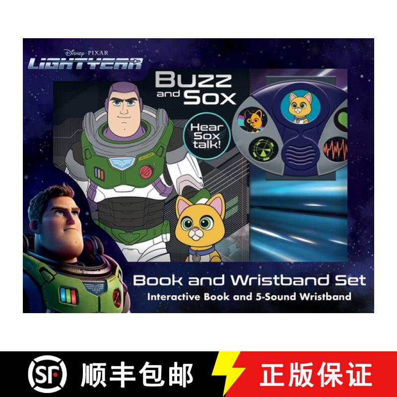 【2-3周达】Disney Pixar Lightyear: Buzz and Sox Book and 5-Sound Wristband Set [9781503765115]