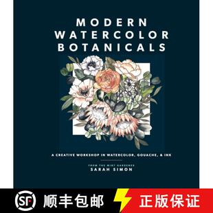 Modern 9781958803219 Ink Workshop 4周达 Botanicals Watercolor Gouache Creative
