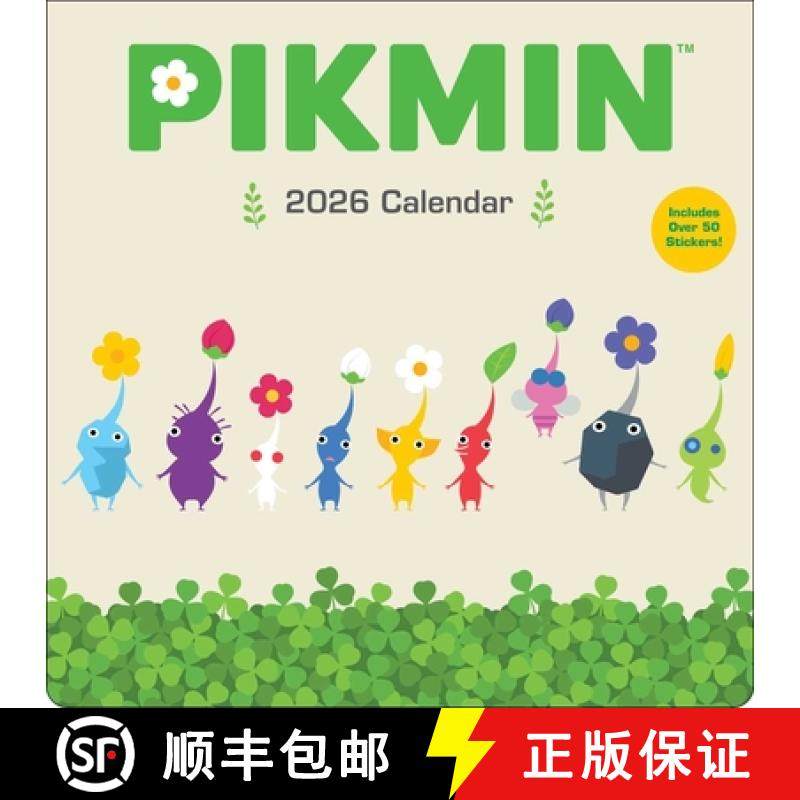 【3-4周达】Pikmin 2026 Wall Calendar with Over 50 Bonus Stickers [9781419784927]