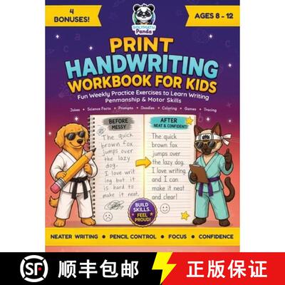 【3-4周达】Print Handwriting Workbook for Kids 8-12: Fun Weekly Practice Exercises to Learn Writing, ... [9781965964712]