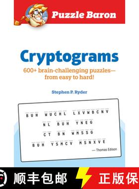 【3-4周达】Puzzle Baron Cryptograms: 100 Brain-Challenging Puzzles--From Easy to Hard! [9781465483829]