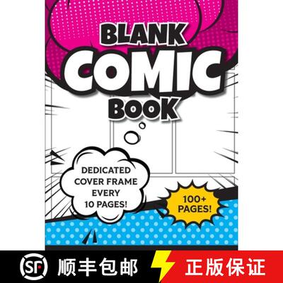 【3-4周达】Blank Comic Book (Magenta & Blue): 8.5x11 100+ Pages of Blank Panels to Create Your Own Co... [9781834120720]
