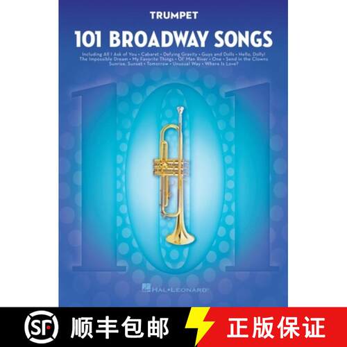 【3-4周达】101 Broadway Songs for Trumpet Sheet Music Collection Various Solo Trumpet Arrangements of... [9781495052507]