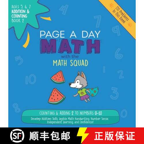 【3-4周达】Page A Day Math Addition & Counting Book 2: Adding 2 to the Numbers 0-10 [9781947286016]