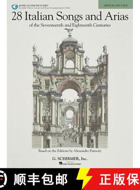 【3-4周达】28 Italian Songs & Arias of the 17th & 18th Centuries - Medium Low, Book/Online Audio: Bas... [9780634082993]