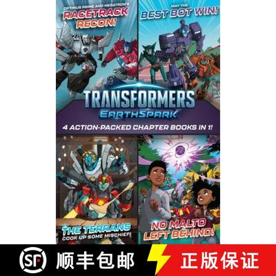 【3-4周达】Transformers Earthspark 4 Action-Packed Chapter Books in 1!: Optimus Prime and Megatron's ... [9781665971225]
