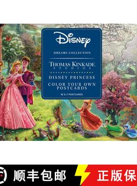 预订 Disney Dreams Collection Thomas Kinkade Studios Disney Princess Color Your Own Postcards [9781524855642]