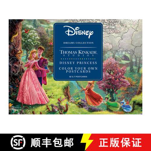 【3-4周达】Disney Dreams Collection Thomas Kinkade Studios Disney Princess Color Your Own Postcards [9781524855642]