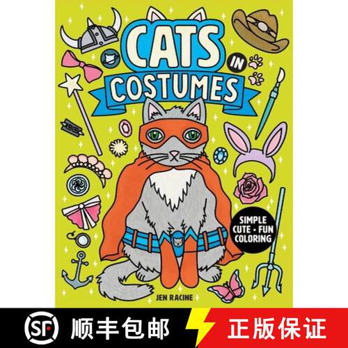 【3-4周达】Cats in Costumes: A Halloween Coloring Book: A Super Sweet Funny Food Kids Coloring Book [9781958048412]