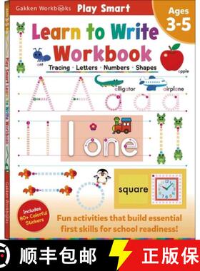 【3-4周达】Play Smart Learn to Write Workbook Ages 3-5: Tracing, Letters, Numbers, Shapes: Handwritin... [9784056212310]