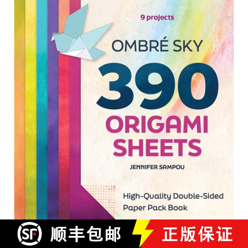【3-4周达】Ombré Sky 390 Origami Sheets: High-Quality Double-Sided Paper Pack Book [9781644036358]