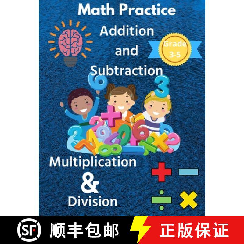 预订 Math Practice with Addition, Subtraction, Multiplication & Division Grade 3-5: Math Worksheets w... [9781915104649]