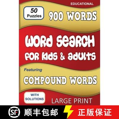 【3-4周达】Word Search for Kids & Adults: Featuring Compound Words [9781087995434]