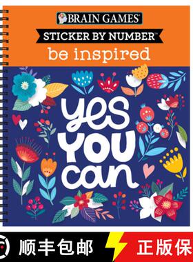 【3-4周达】Brain Games - Sticker by Number: Be Inspired - 2 Books in 1 (20 Images to Sticker) [9781645585961]
