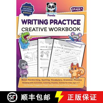 预订 Writing Practice Creative Workbook for Grade 1: Boost Handwriting, Spelling, Vocabulary, Grammar... [9781953149589]