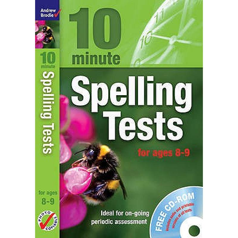 【4周达】Ten Minute Spelling Tests for ages 8-9: (plus audio CD) [9781408110836] 书籍/杂志/报纸 儿童读物原版书 原图主图