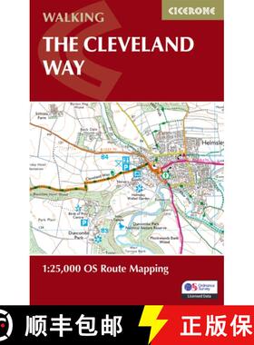 【3-4周达】Cleveland Way Map Booklet: 1:25,000 OS Route Mapping [9781786312228]