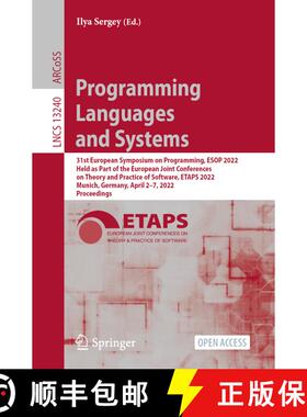 【3-4周达】Programming Languages and Systems: 31st European Symposium on Programming, ESOP 2022, Held... [9783030993351]
