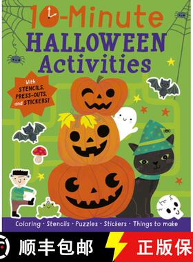 【3-4周达】10-Minute Halloween Activities: With Stencils, Press-Outs, and Stickers! [9781664340831]