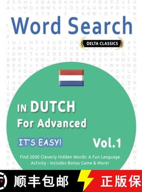 【3-4周达】Word Search in Dutch for Advanced - It's Easy! Vol.1 - Delta Classics - Find 2000 Cleverly... [9798349006401]