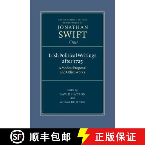 【3-4周达】精装 Irish Political Writings after 1725: A Modest Proposal and Other Works - Irish Politi... [9780521833851]