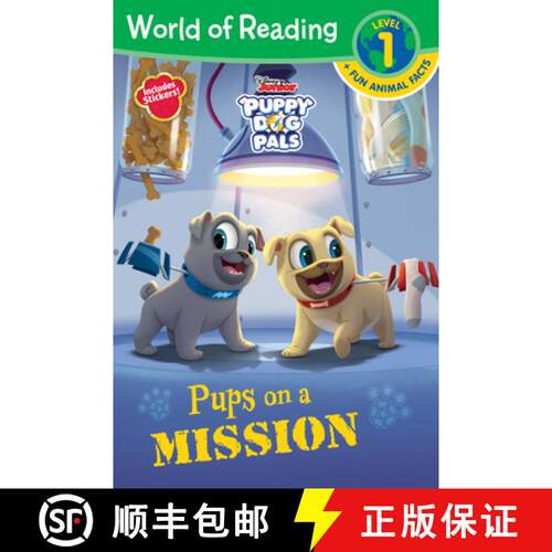 【3-4周达】World of Reading: Puppy Dog Pals: Pups on a Mission-Level 1 Reader plus Fun Facts [9781368020442]