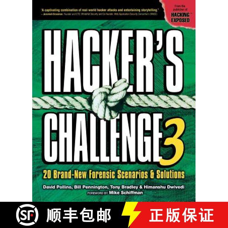 预订 Hacker's Challenge 3: 20 Brand New Forensic Scenarios & Solutions [9780072263046]
