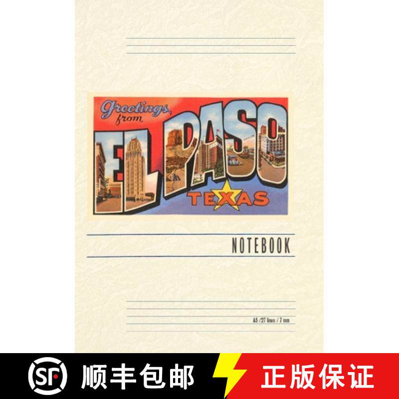 预订 Vintage Lined Notebook Greetings from El Paso, Texas [9798385449064]