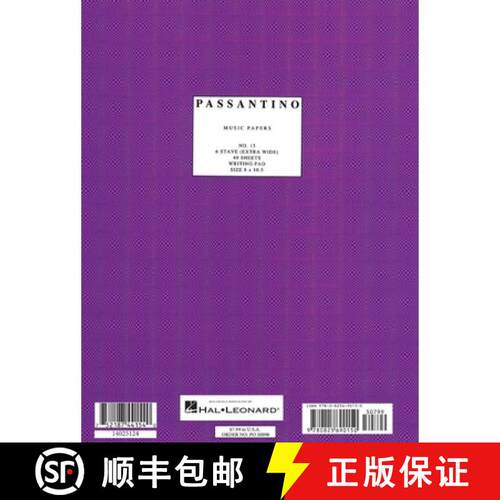 【3-4周达】Writing Pad No. 15: 6-Stave (Extra Wide): Passantino Manuscript Paper [9780825690150]