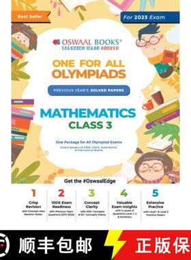【3-4周达】Oswaal One For All Olympiad Previous Years' Solved Papers, Class-3 Mathematics Book (For 2... [9789354233883]