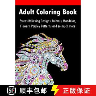 Coloring Relieving Adult Paisley 9781732067288 Flowers Book 4周达 Animals Designs Stress Patterns... Mandalas