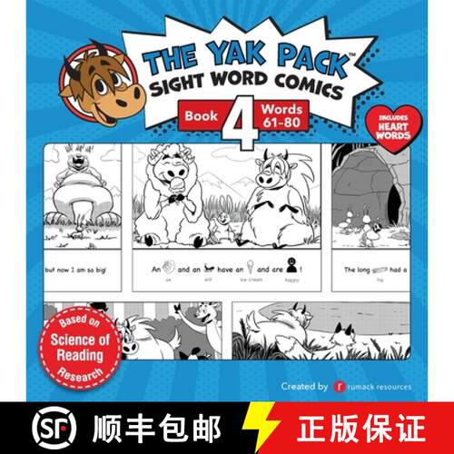 【3-4周达】The Yak Pack: Sight Word Comics: Book 4: Comic Books to Practice Reading Dolch Sight Words... [9780995958777]
