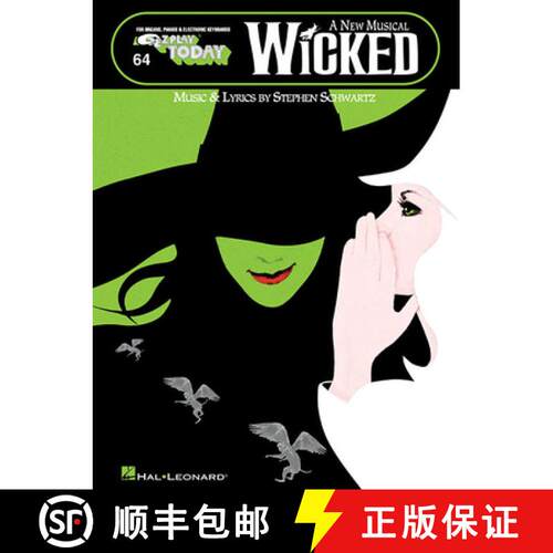 【3-4周达】Wicked a New Musical E-Z Play Today Volume 64 Piano, Vocal, Keyboard Songbook 12 Broadway ... [9781423410959]