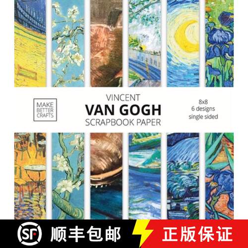 【3-4周达】Vincent Van Gogh Scrapbook Paper: Van Gogh Art 8x8 Designer Scrapbook Paper Ideas for Deco... [9781953987303]