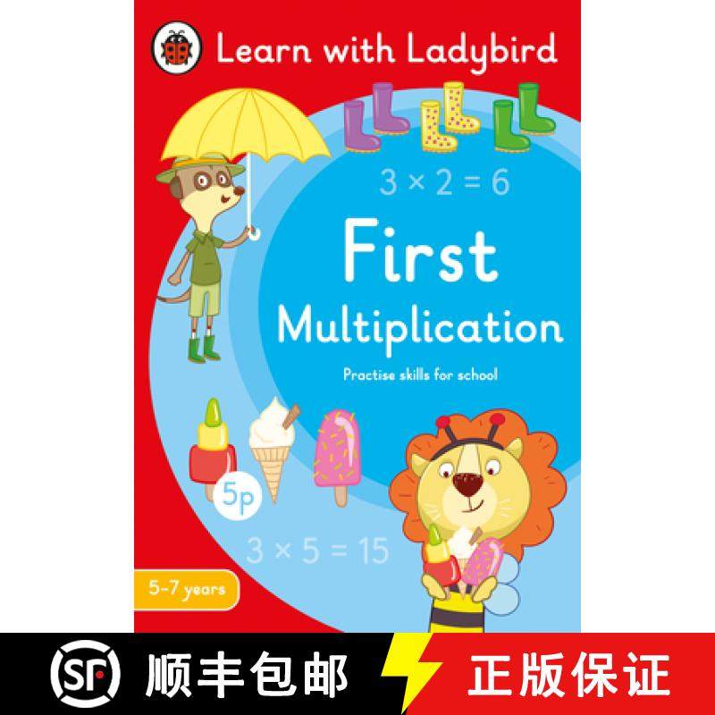 【3-4周达】First Multiplication: A Learn with Ladybird Activity Book 5-7 years : Ideal for home learn... [9780241515426]