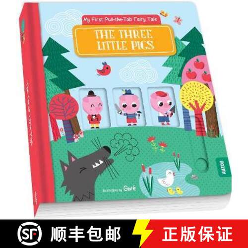 【3-4周达】精装 My First Pull-the-Tab Fairy Tale: The Three Little Pigs [9782733859063]